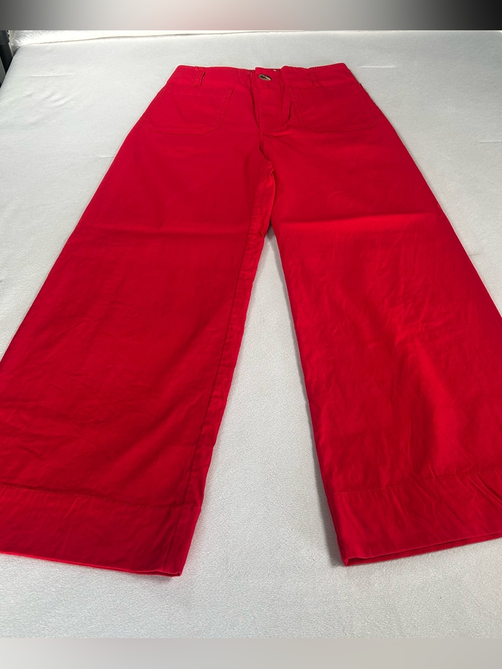 Maeve The Colette High-Rise Wide-Leg Cropped Pants Red Women’s Size 27 - Picture 3 of 16